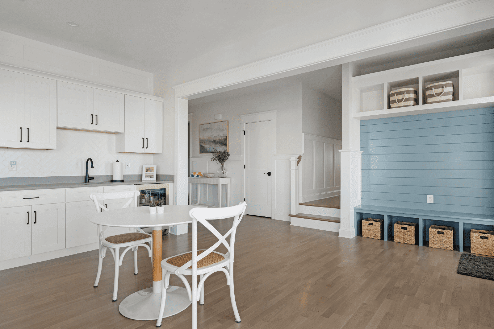 Bright, airy kitchen and mudroom.